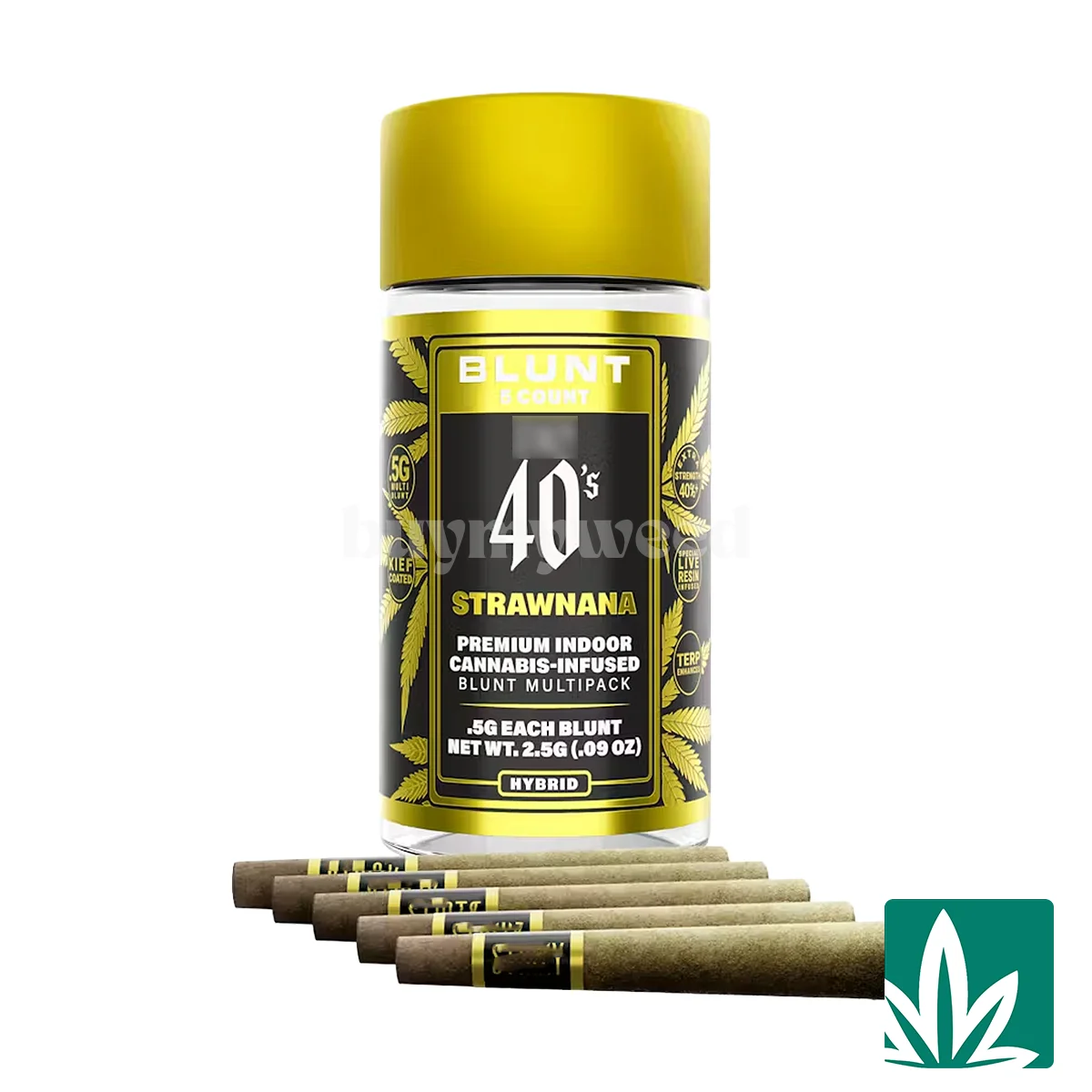 STZY .5G 40's Infused Mini Blunts 5 Pack (2.5g) - Strawnana